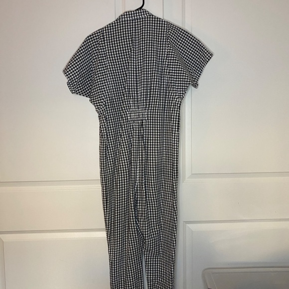 Rachel Comey Barrie Jumpsuit Gingham Black White Cotton Made in USA Size 0 - Picture 4 of 16